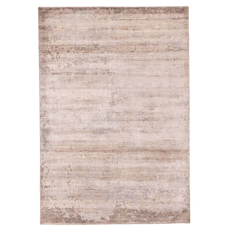 ECARPETGALLERY Hand-knotted Legacy Light Grey Silk Rug - 5'4 x 7'10