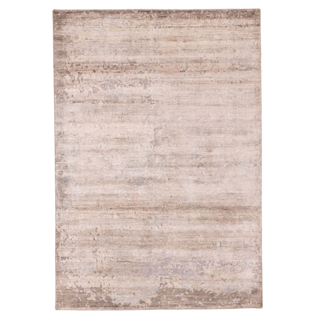 ECARPETGALLERY Hand-knotted Legacy Light Grey Silk Rug - 5'4 x 7'10