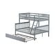 preview thumbnail 33 of 34, Modern Twin Over Full Wood Bunk Kids Bed with Trundle,Convertible Ladder and Safety Guardrail