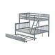 preview thumbnail 18 of 25, Twin Over Full Bunk Kids Bed Frame with Trundle, Detachable & Convertible Bed with Reversible Ladder & Guardrail, Espresso