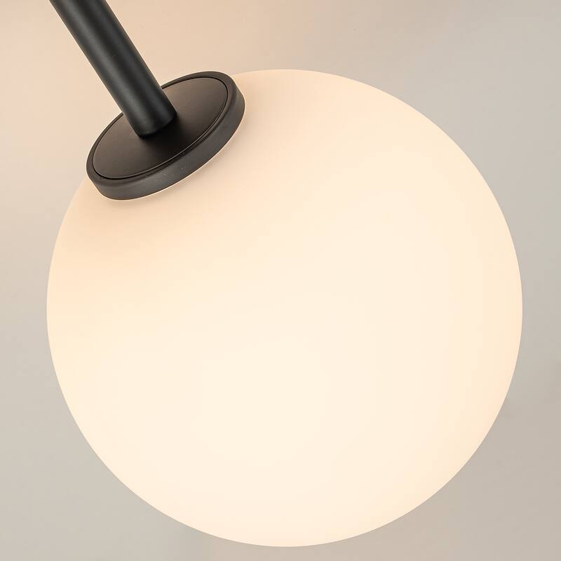 Modern 3-Light 18" W Semi Flush Mount With Opal Glass Shade