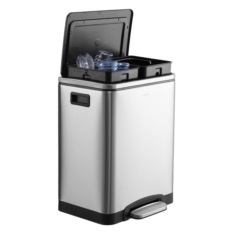 happimess Elmo Rectangular 8-Gallon Double Bucket Trash Can with Soft-Close Lid