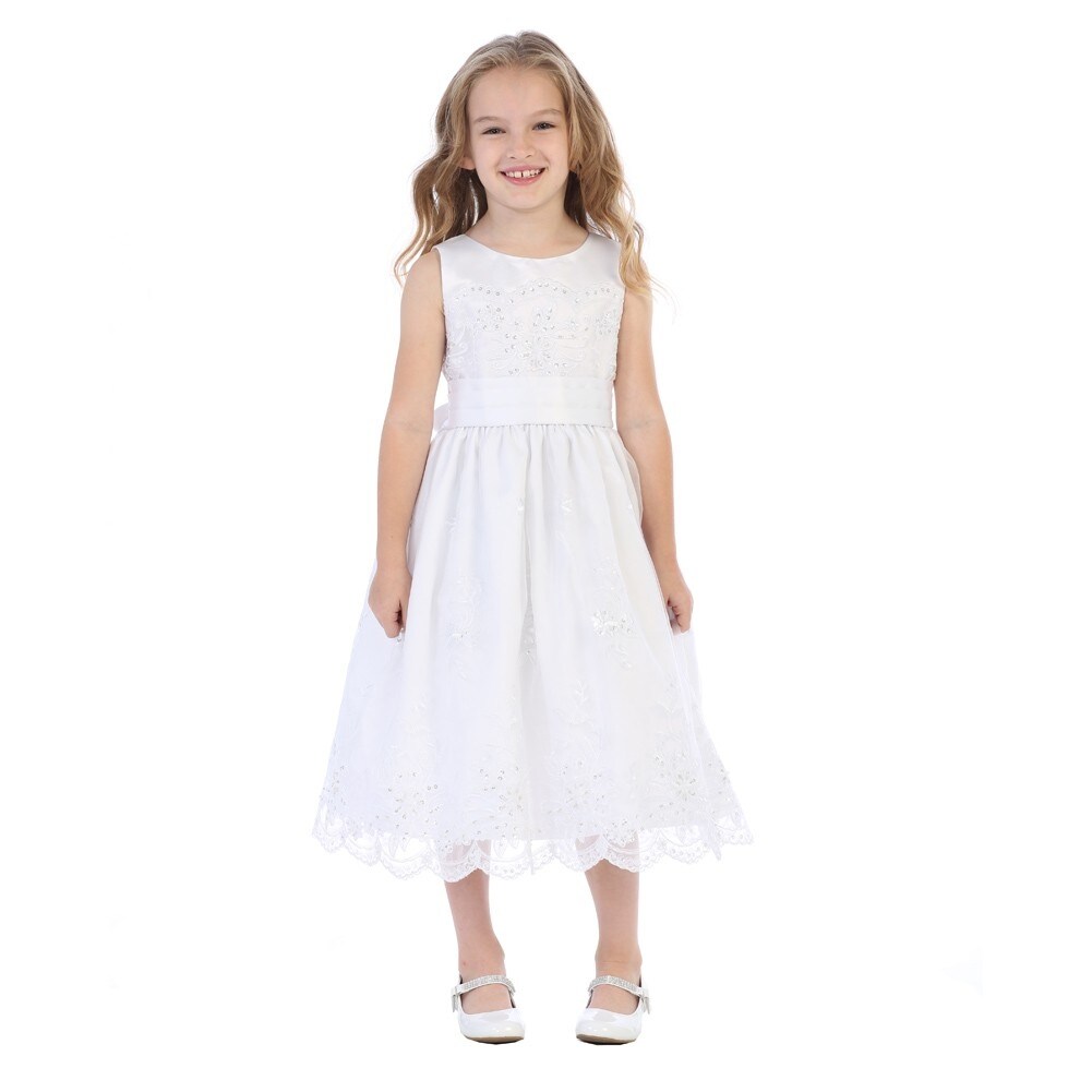girls plus size white dress