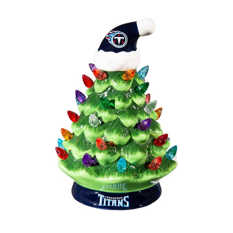 8" LED Ceramic Tabletop Christmas Tree, Tennessee Titans