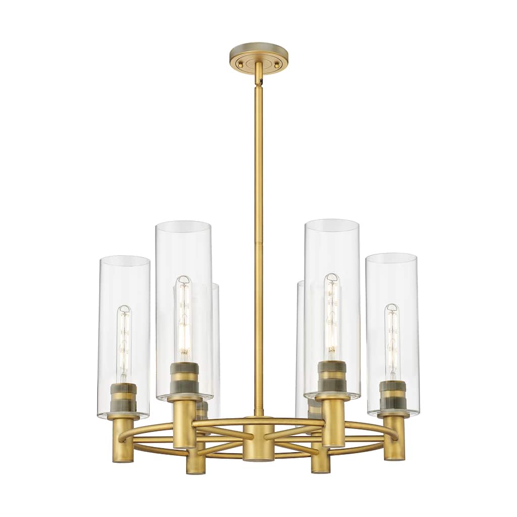 Innovations Lighting Crown Point - 6 Light 24" Stem Hung Chandelier with 12" Shade