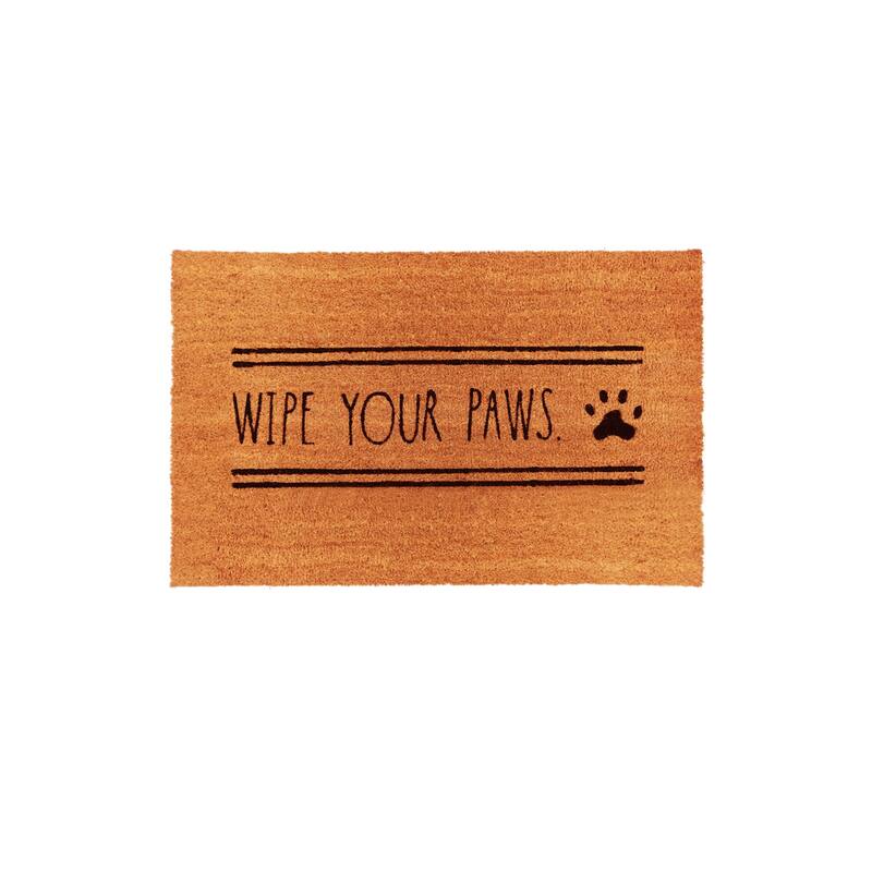 Rae Dunn Eviromentally Friendly Pet Themed Coir Welcome Mat - 18" x 30"