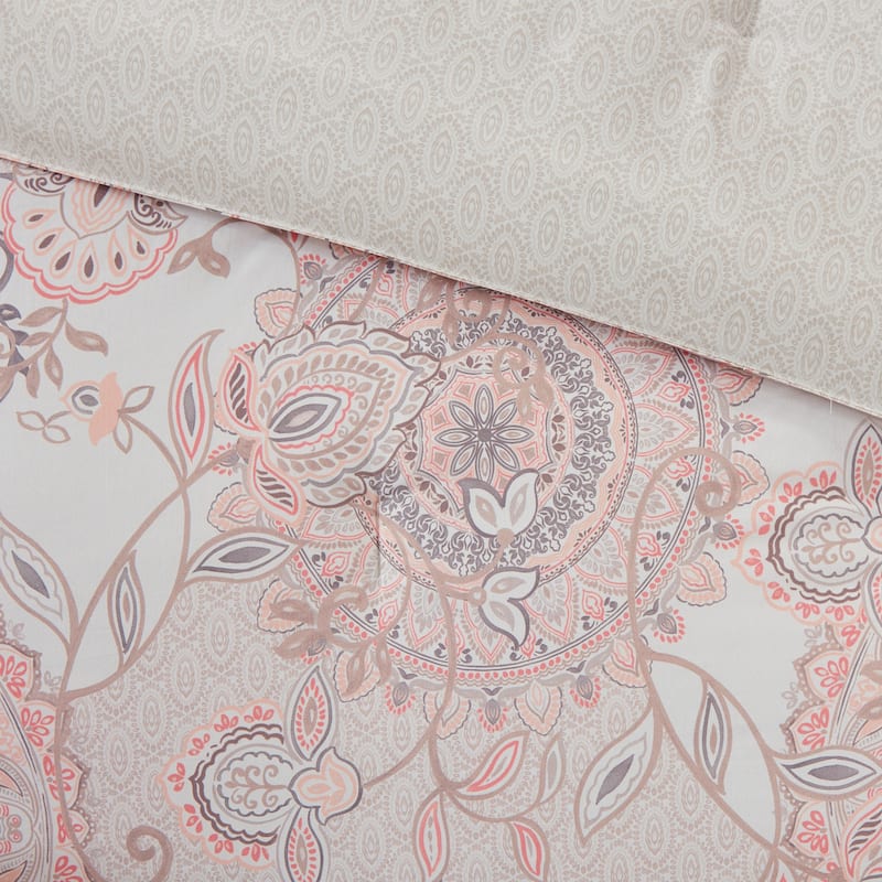 Madison Park Loleta 8 Piece Cotton Floral Printed Reversible Comforter Set