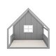 preview thumbnail 18 of 22, Toddler Full Playful Floor Bed wHouse-shaped Headboards Window Fence