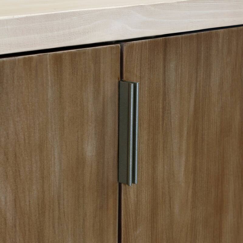 StyleCraft 6-Door Two-Tone Console - Natural, Cherry & Grey