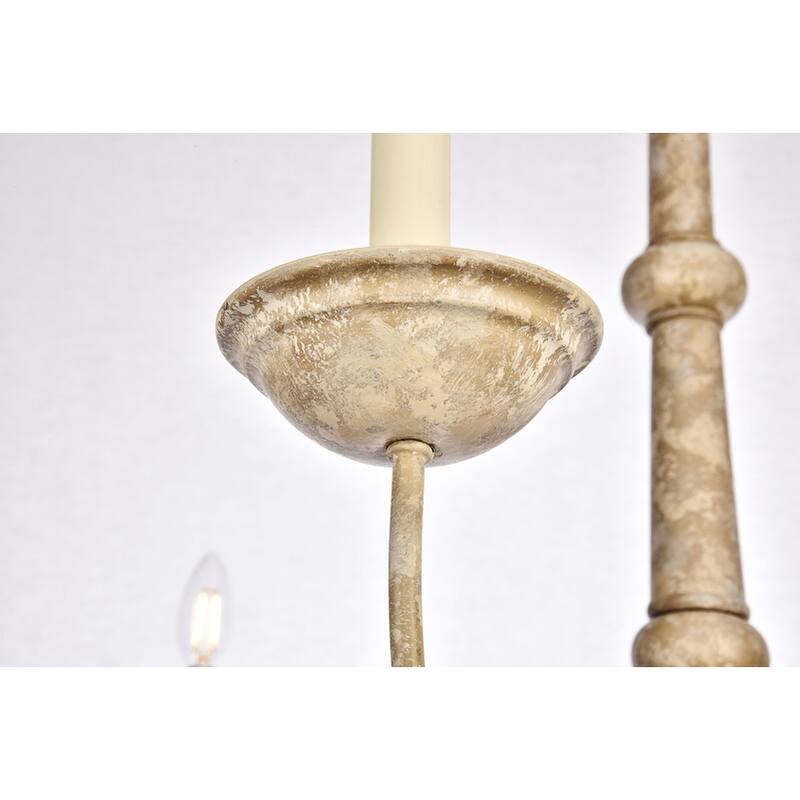 Merritt Collection Chandelier D35 H21.6 Lt:6 Weathered Dove Finish