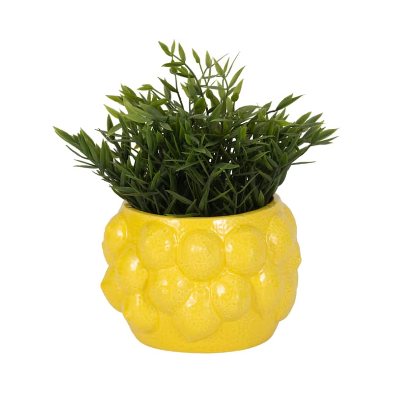 Textured Stoneware Ceramic Planter with Sculpted Bulbous Design