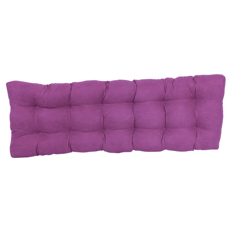 Solid Microsuede Tufted Indoor Bench Cushion (Multiple widths from 42 to 60 inch)