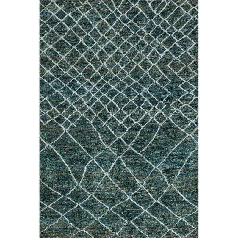 Alexander Home Phoenix Diamond Moroccan Hand Knotted Jute Wool Area Rug - 2' x 3' - Mediterranean - Rectangle