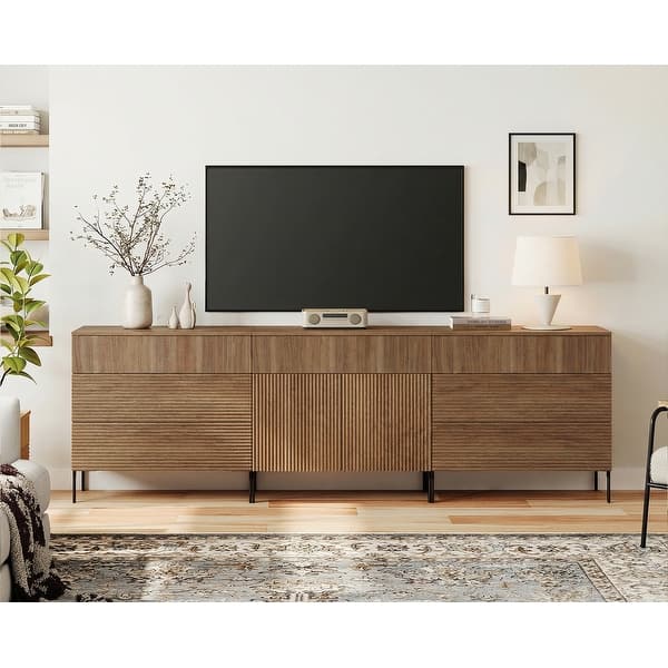 100 inch long dresser Modern Reeded Dresser TV Stand For Tvs Up To 100 Inch, Entertainment Center  With Drawers - Bed Bath & Beyond
