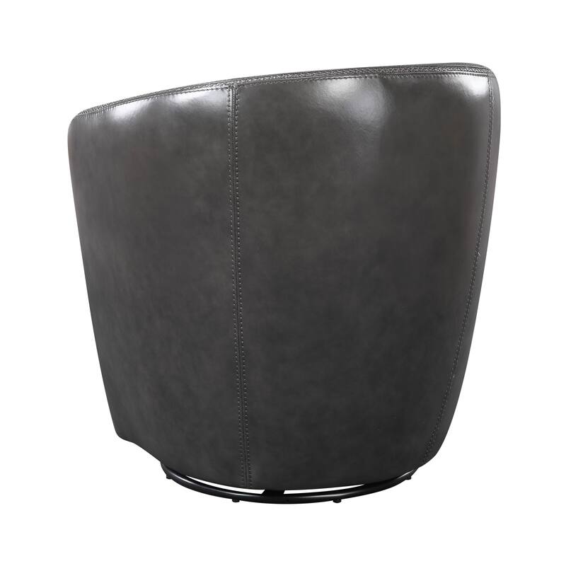 Ellis 31" Leather Swivel Chair - 360-Degree Swivel