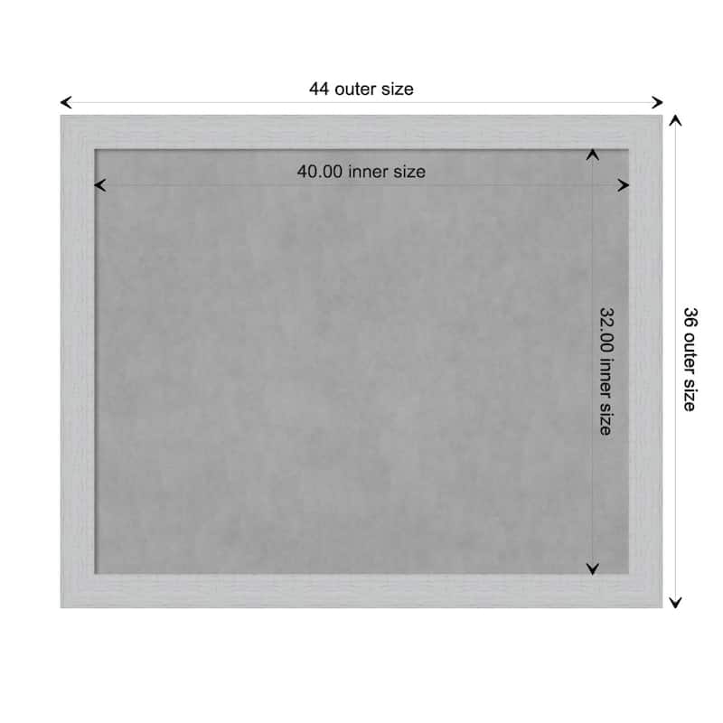 Amanti Art Shiplap White Framed Magnetic Board - Board Size 40x32