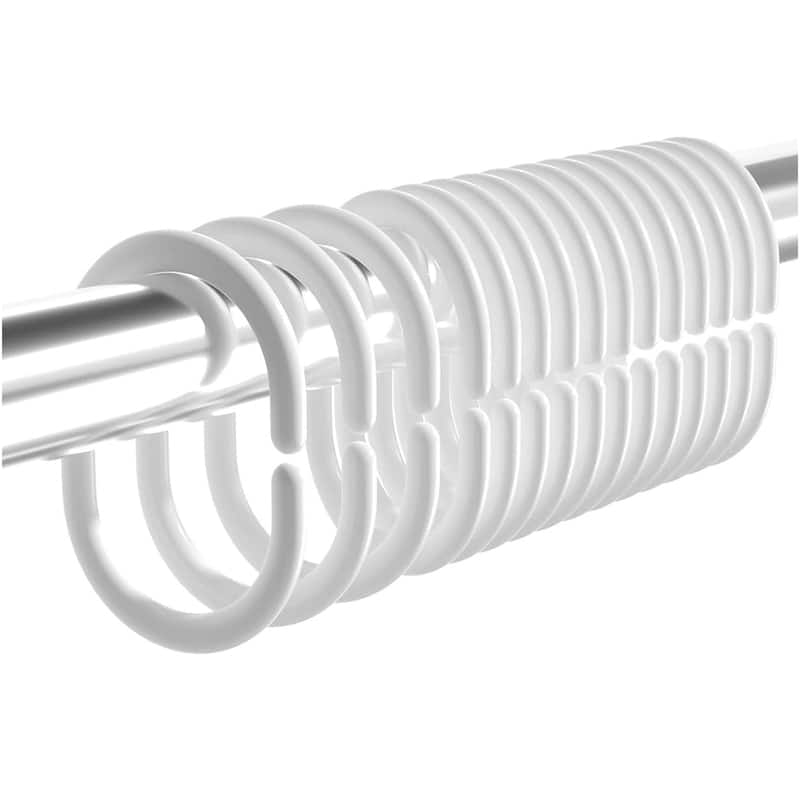 71" x 71" - Grey EVA Shower Curtain Liner With 12 Hooks