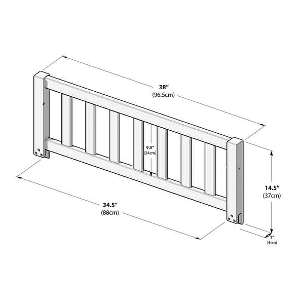 dimension image slide 0 of 4, Max & Lily Twin Platform Bed with Guard Rail