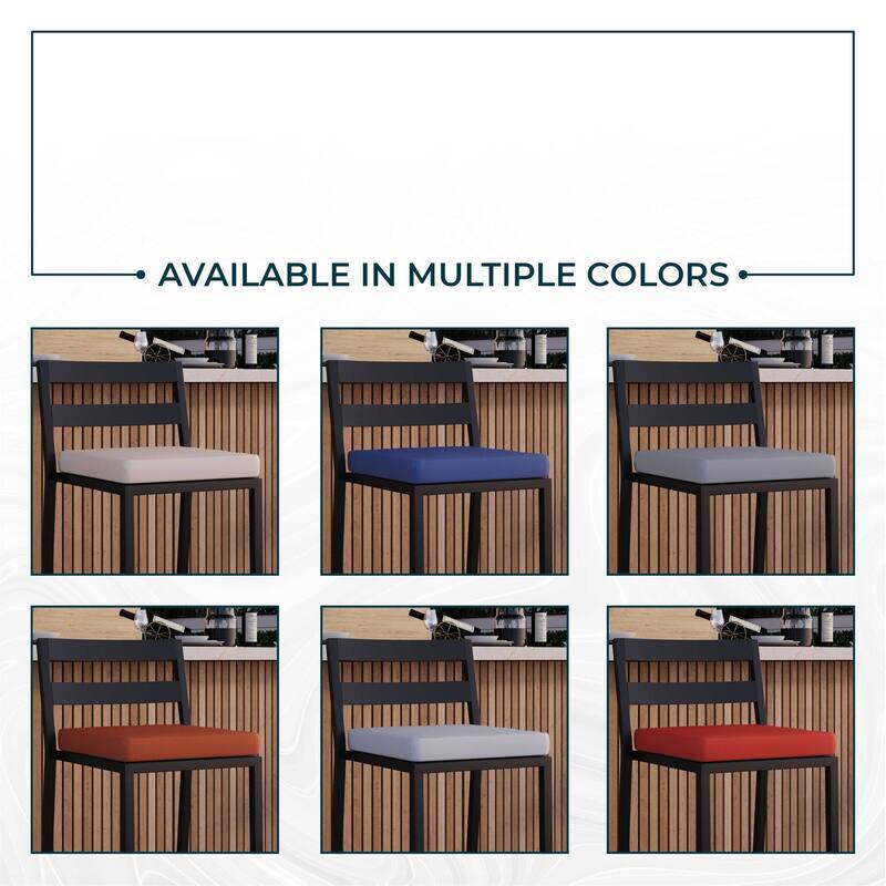 Patio Bar Stool in Powder-Coated Aluminum Frame with Removable Cushion Set of 4