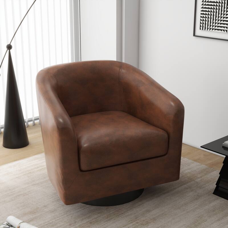 Modern 360°Swivel Accent Chairs Barrel Armchairs