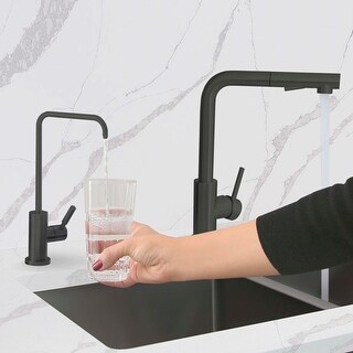 STYLISH Matte Black Single Handle Pull Down Kitchen Faucet with Cold Water Tap