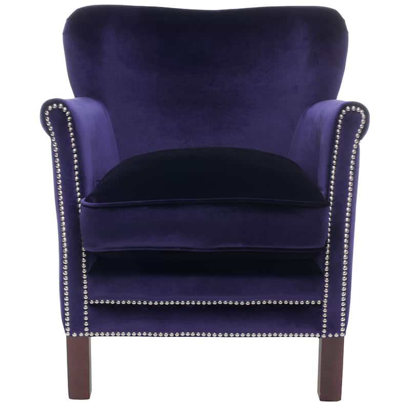 SAFAVIEH Corie Brown Club Chair - 26.6" x 28.9" x 29.3" - 27Wx29Dx29H - Royal Blue