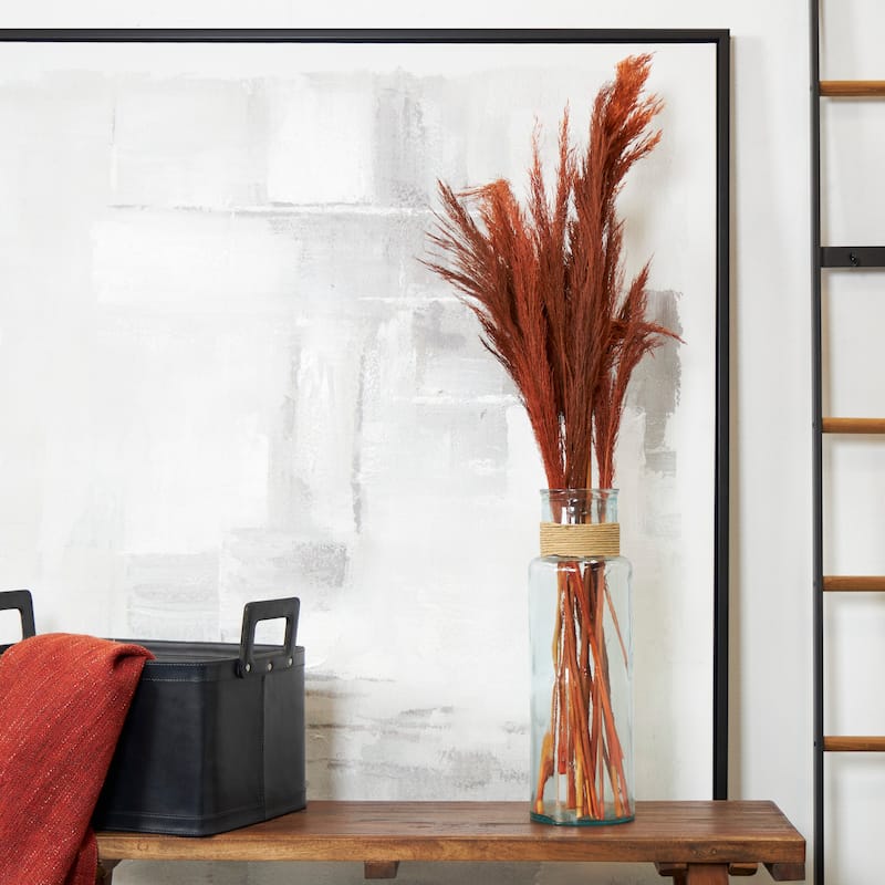 Orange Dried Plant Tall Pampas Grass Home Decor Natural Foliage - Orange