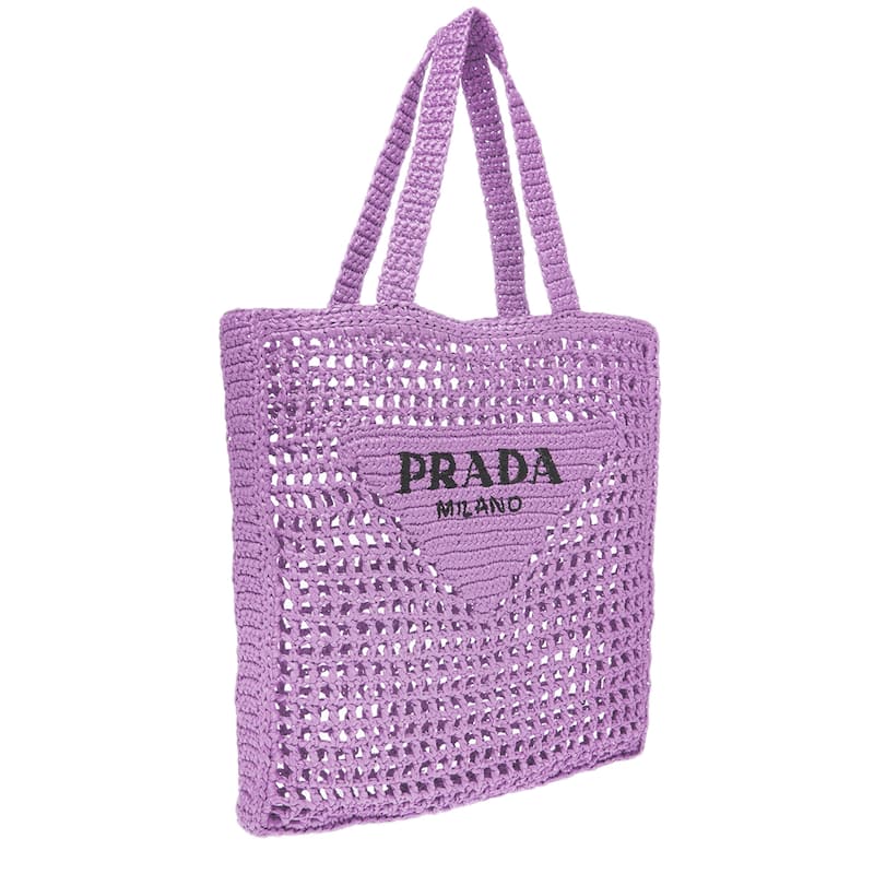 Prada Crochet Logo Shopping Bag