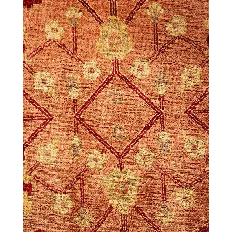 Overton Hand Knotted Wool Vintage Inspired Traditional Ottoman Red Area Rug - 8' 1" x 9' 10"