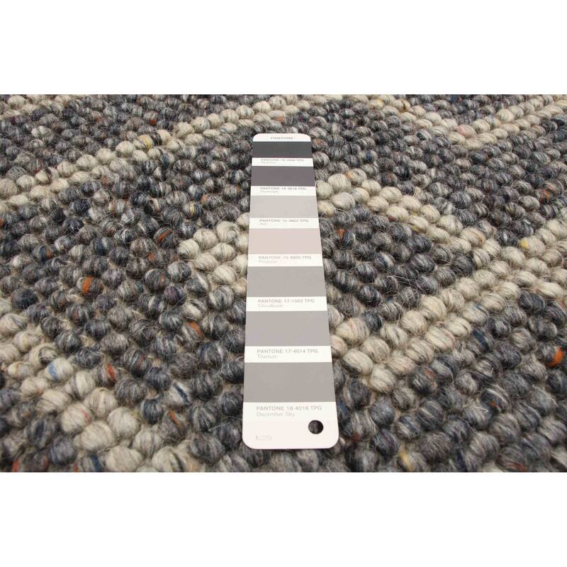 ECARPETGALLERY Braid weave Sienna Dark Grey Wool Rug - 5'1 x 7'3