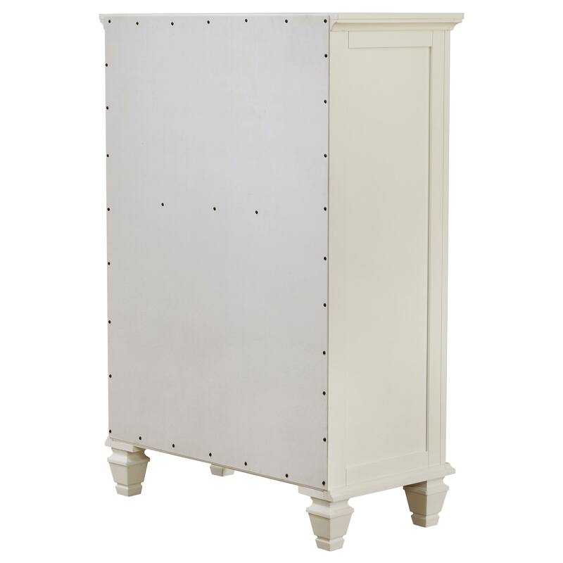 Sandy Beach Coastal Wood 5-drawer Bedroom Chest