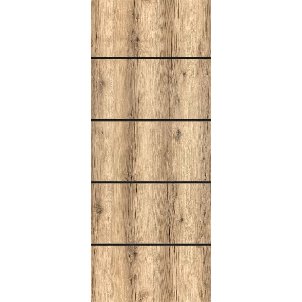 Slab Barn Door Panel 18 x 80 Planum 0015 Oak with Sturdy Finished