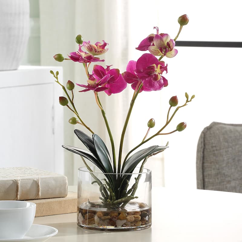Uttermost 60220 Glory Orchid 13" Tall Glass Faux Flora Planter