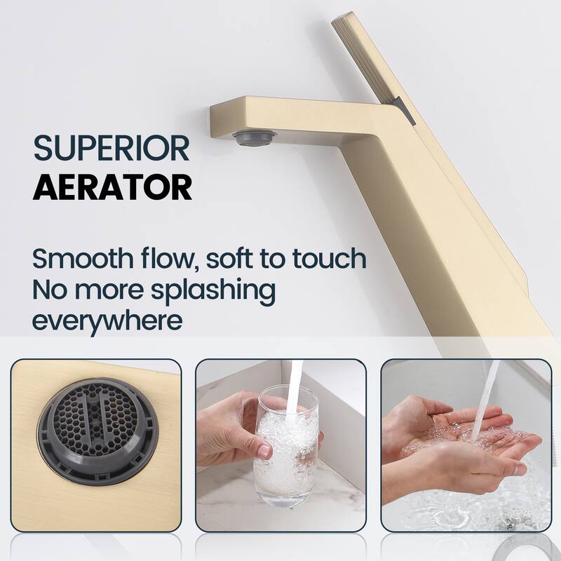 8"H Solid Brass Creative Single-Handle Bathroom Faucet