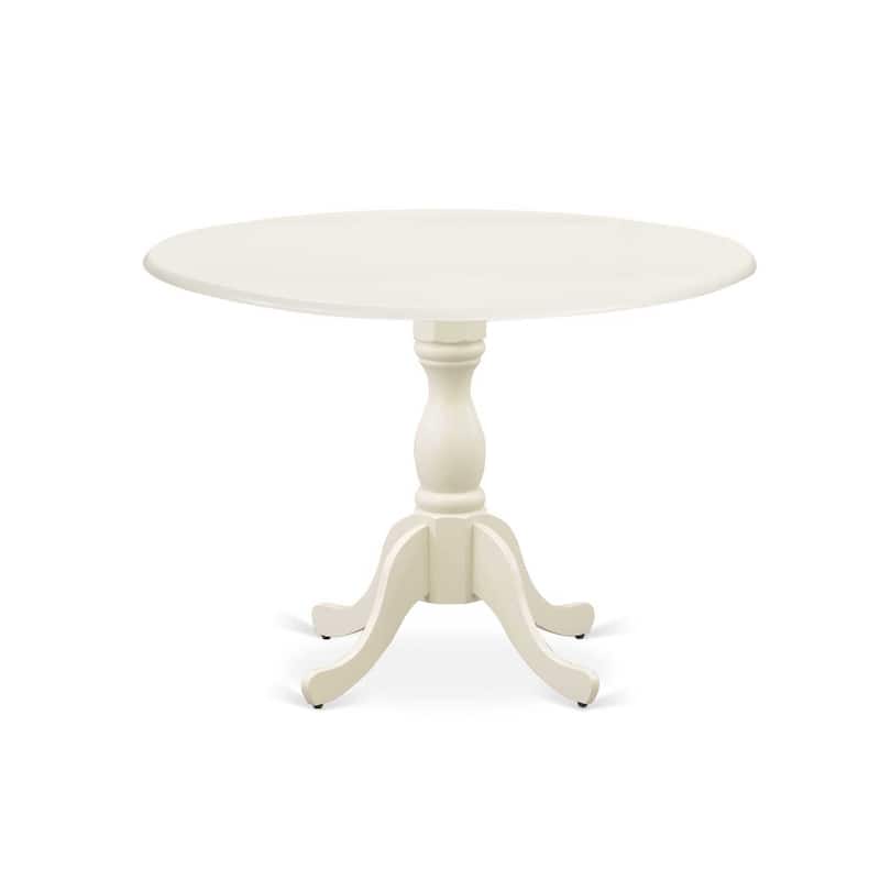 3-Piece Linen White Finish Solid Wood Top - Upholstered Dining Room Set - Seats 4