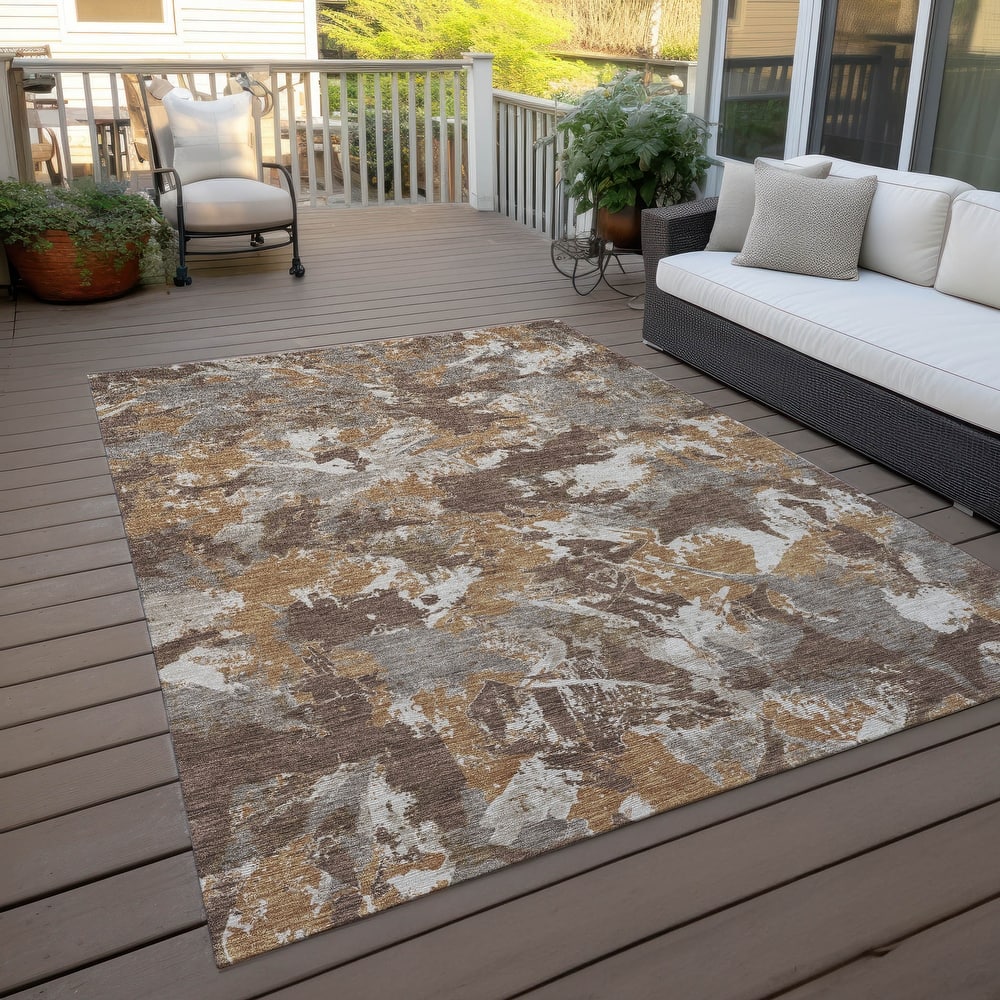 Machine Washable Indoor/ Outdoor Chantille Abstract Contemporary Rug