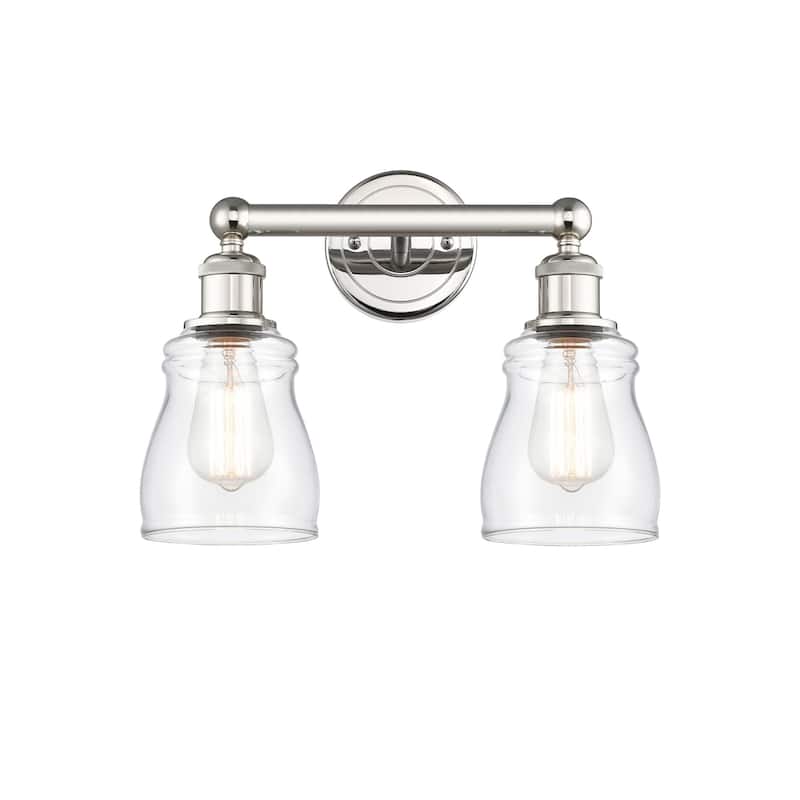 Innovations Lighting 616-2W-12-14 Ellery Vanity Ellery 2 Light 14" - Polished Nickel / Clear