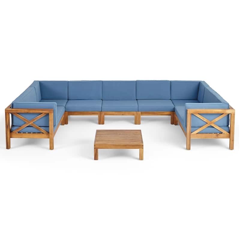 Brava Acacia Wood Sectional Sofa Set by Christopher Knight Home