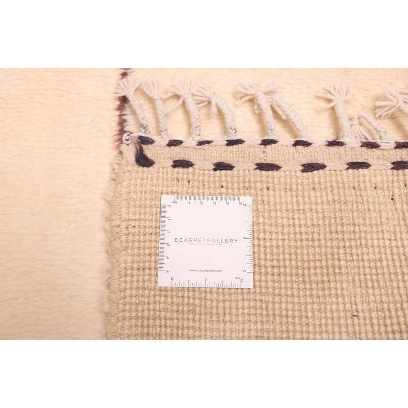 ECARPETGALLERY Hand-knotted Pak Finest Marrakesh Cream Wool Rug - 5'0 x 6'7