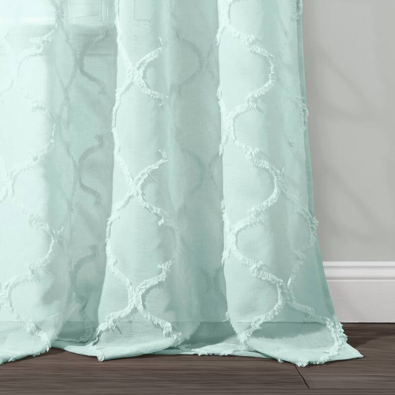 Lush Decor Avon Trellis Grommet Sheer Window Curtain Panel Pair