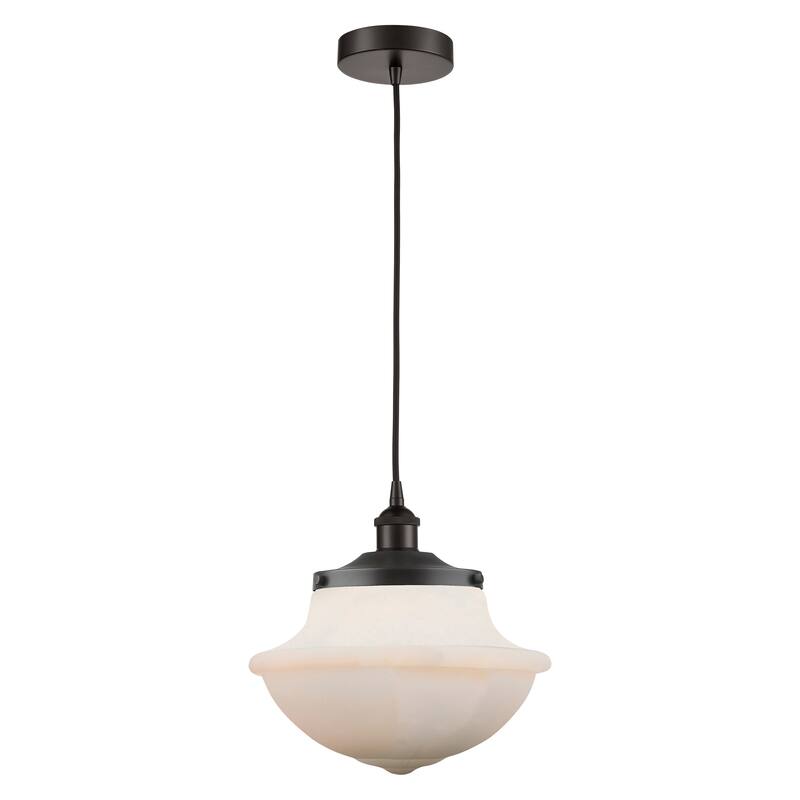 Innovations Lighting Oxford - 1 Light 12" Cord Hung Mini Pendant - Oil Rubbed Bronze/Matte White