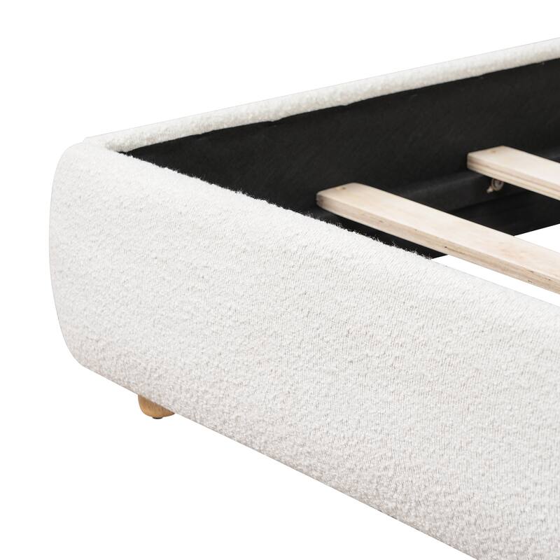 Christopher Knight Home - Charlotte Upholstered Platform Bed with Removable Pillow Headboard