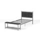 preview thumbnail 8 of 11, Porch & Den Sexton Modern Steel Faux Leather Button Tufted Kid Platform Bed with Bench Black - Twin