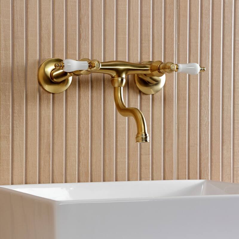Kingston Brass Kingston Two-Handle 2-Hole Wall Mount Bathroom Faucet