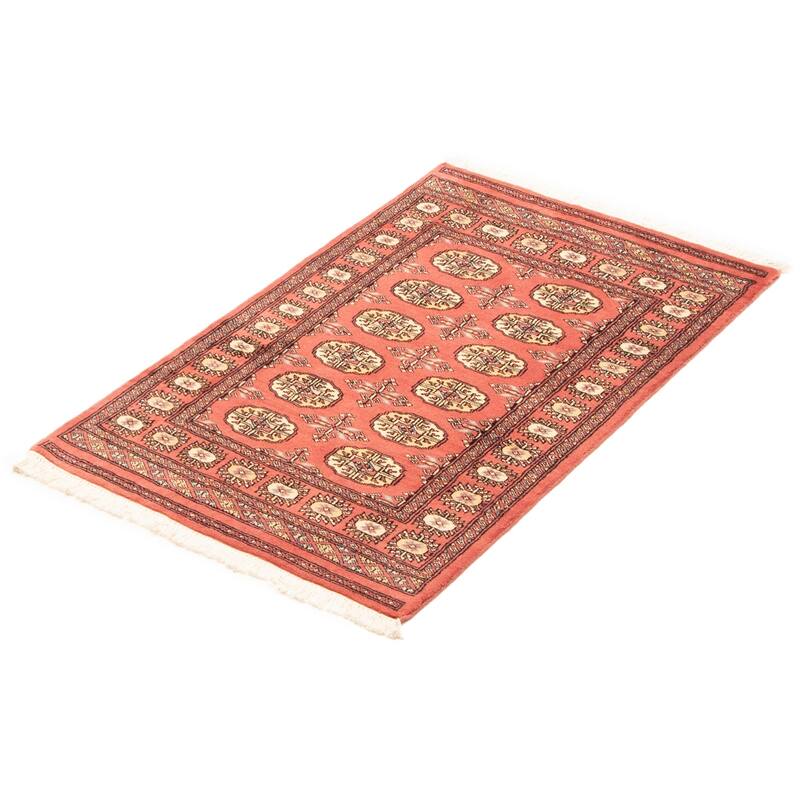 ECARPETGALLERY Hand-knotted Finest Peshawar Bokhara Salmon Wool Rug - 2'8 x 4'0