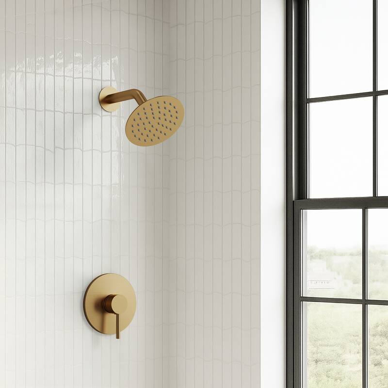 Single-Function Shower Faucet Stainless Steel Rain Shower Head with Pressure-Balanced Valve