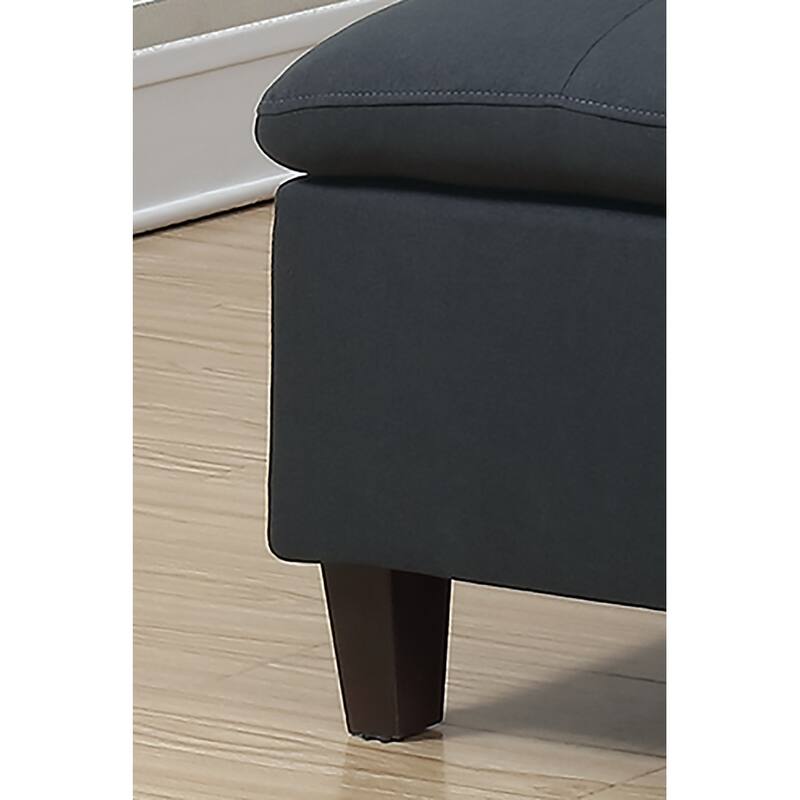Bobkona Zane Linen 3-piece Sectional Set with Cocktail Ottoman