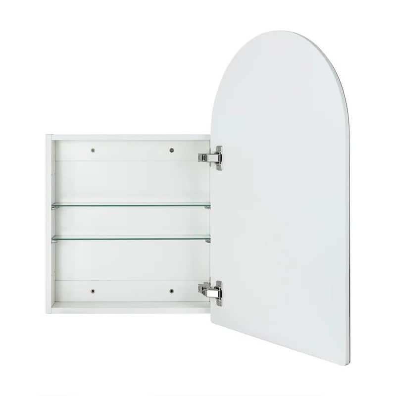 TEHOME Surface and Recessed Mount Frameless Arched Bathroom Medicine Cabinet with Mirror