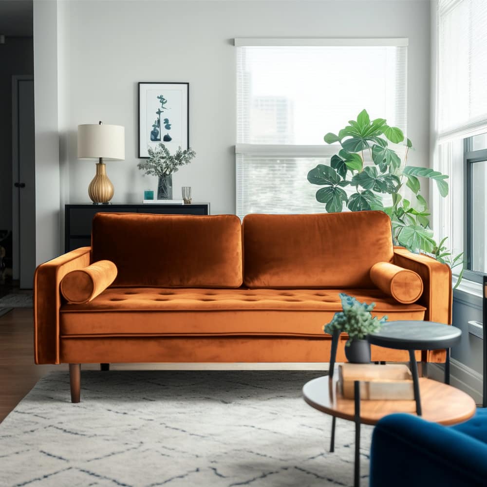 Lando 70" Velvet Square Arm Sofa
