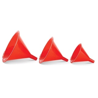 HIC 3pc Plastic Nesting Funnel Set for Liquids and Dry Goods, Kitchen Canning, Cooking and Home Use